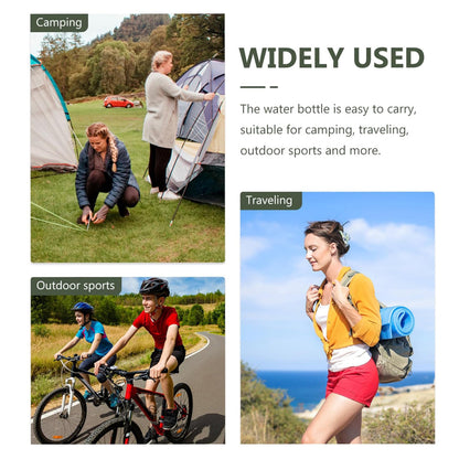 Outdoor Water Bottle 800ml Stainless Steel with Adjustable Strap - Army Green/Red Star