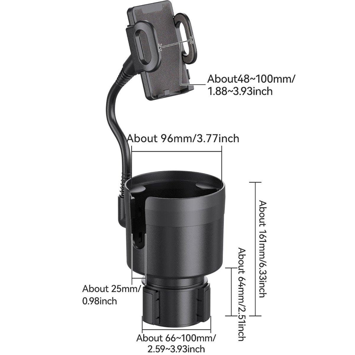 Premium 2 in 1 Car Phone Holder and Cup Holder Organiser