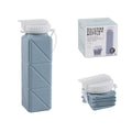 Premium Blue 620ml Silicone Folding Water Bottle Leakproof Sports Kettle