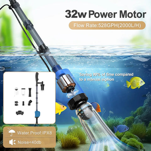 Premium Aquarium Water Changer Suction Pump 32W IPX8