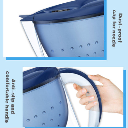 3.5L Water Filter Pitcher with Digital Timer, Dust-Proof Lid, Ergonomic Handle