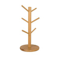 Premium Bamboo Cup Holder Rack – 6 Branches