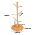 Premium Bamboo Cup Holder Rack – 6 Branches