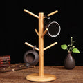 Premium Bamboo Cup Holder Rack – 6 Branches