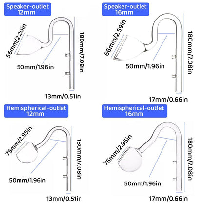 Aquarium Glass Inlet Outlet Pipe Fish Tank Filter Oil Film Remover Plant Holder - Oil removal inlet-12mm