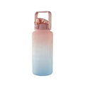 Premium Pink 2L Gradient Motivational Water Bottle with Straw Time Markings