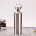 Premium 500ml Stainless Steel Sports Water Bottle Silver Flask