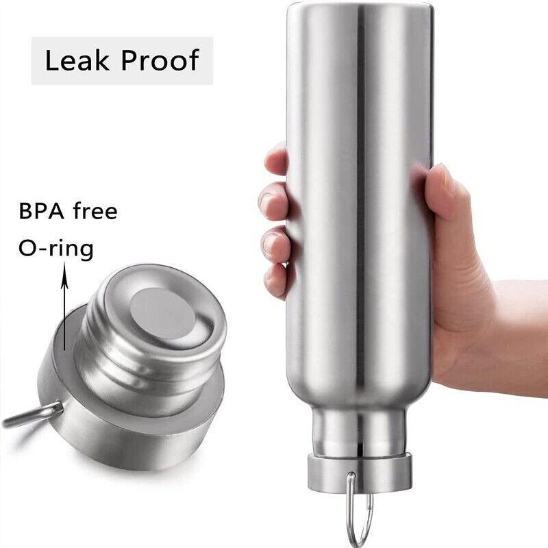 Premium 500ml Stainless Steel Sports Water Bottle Silver Flask