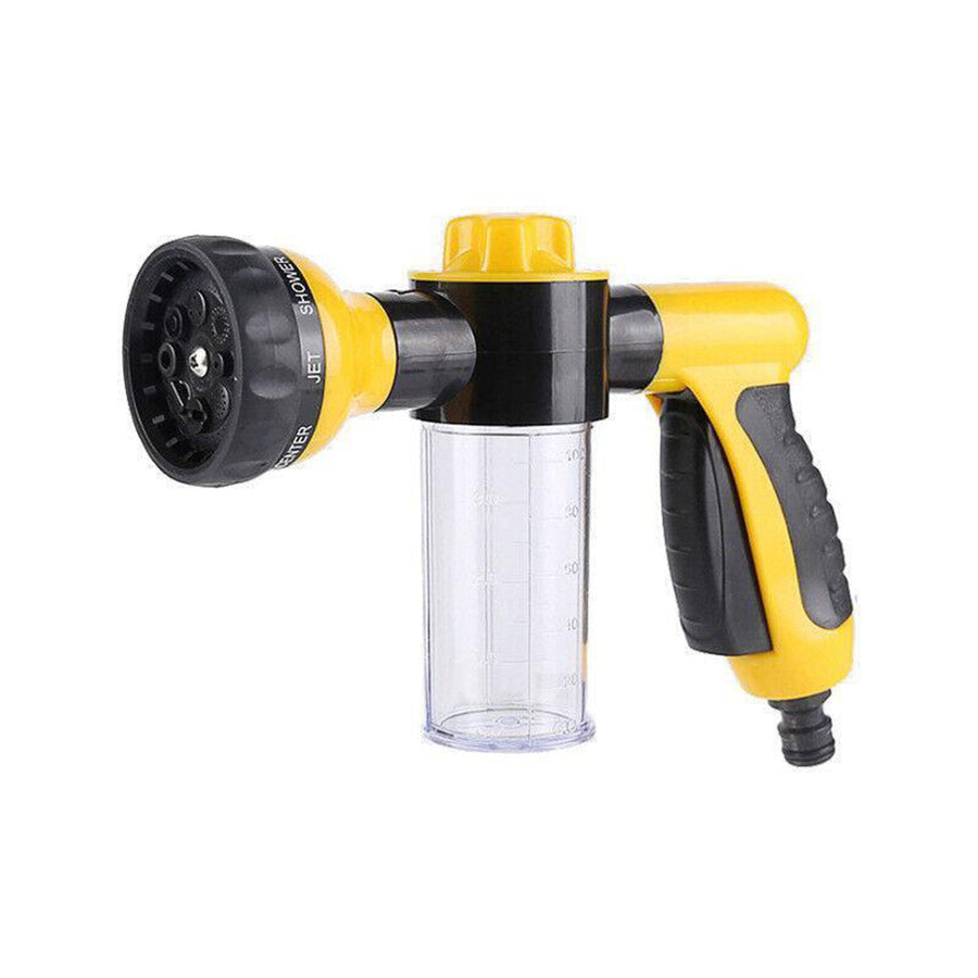 Premium 8-Mode Garden Hose Foam Sprayer Nozzle – Yellow
