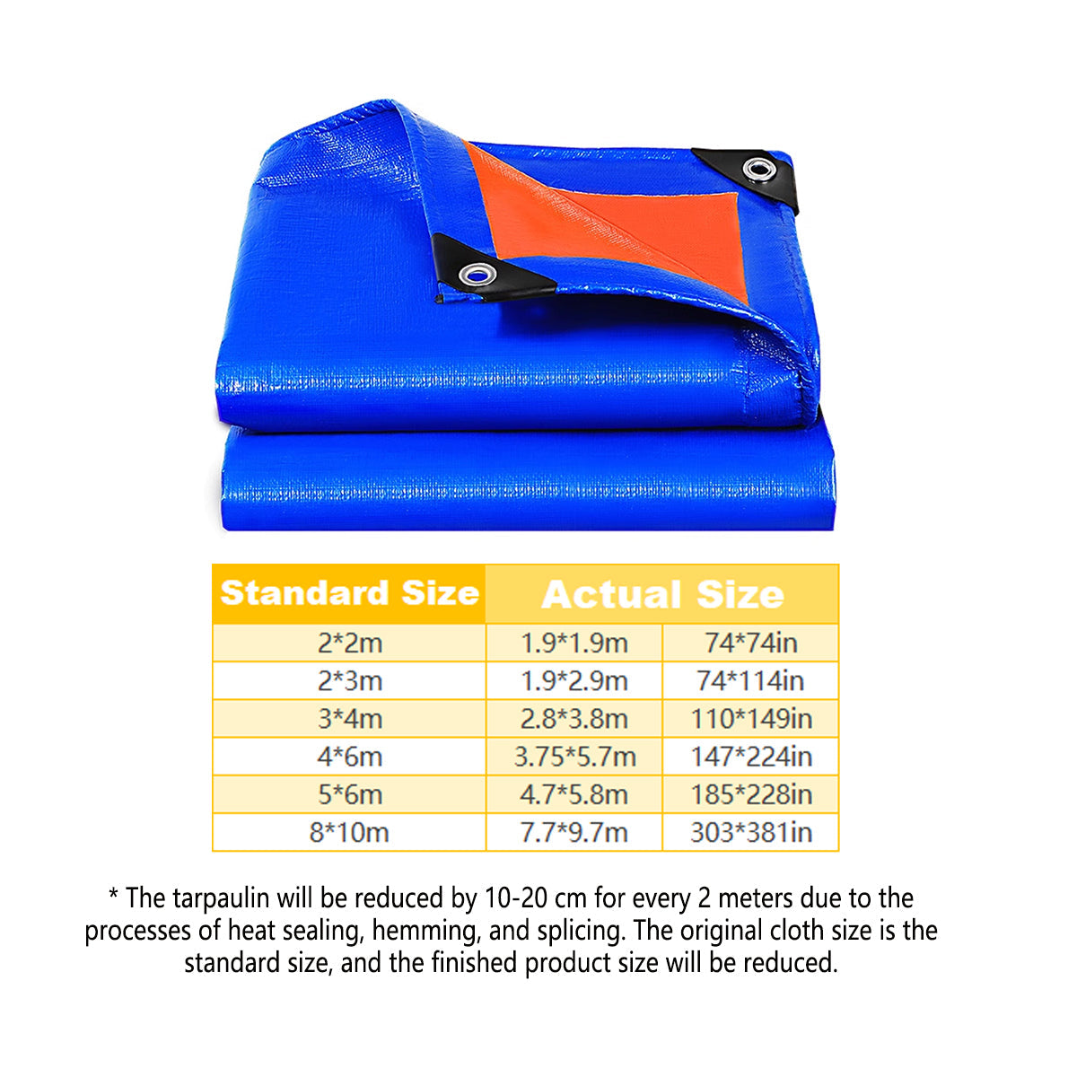 Premium Heavy Duty Waterproof Plastic Tarp Cover – Blue 2 x 3m