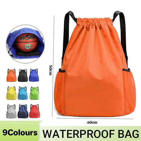 Premium Waterproof Sports Backpack – Orange with Shoe Compartment