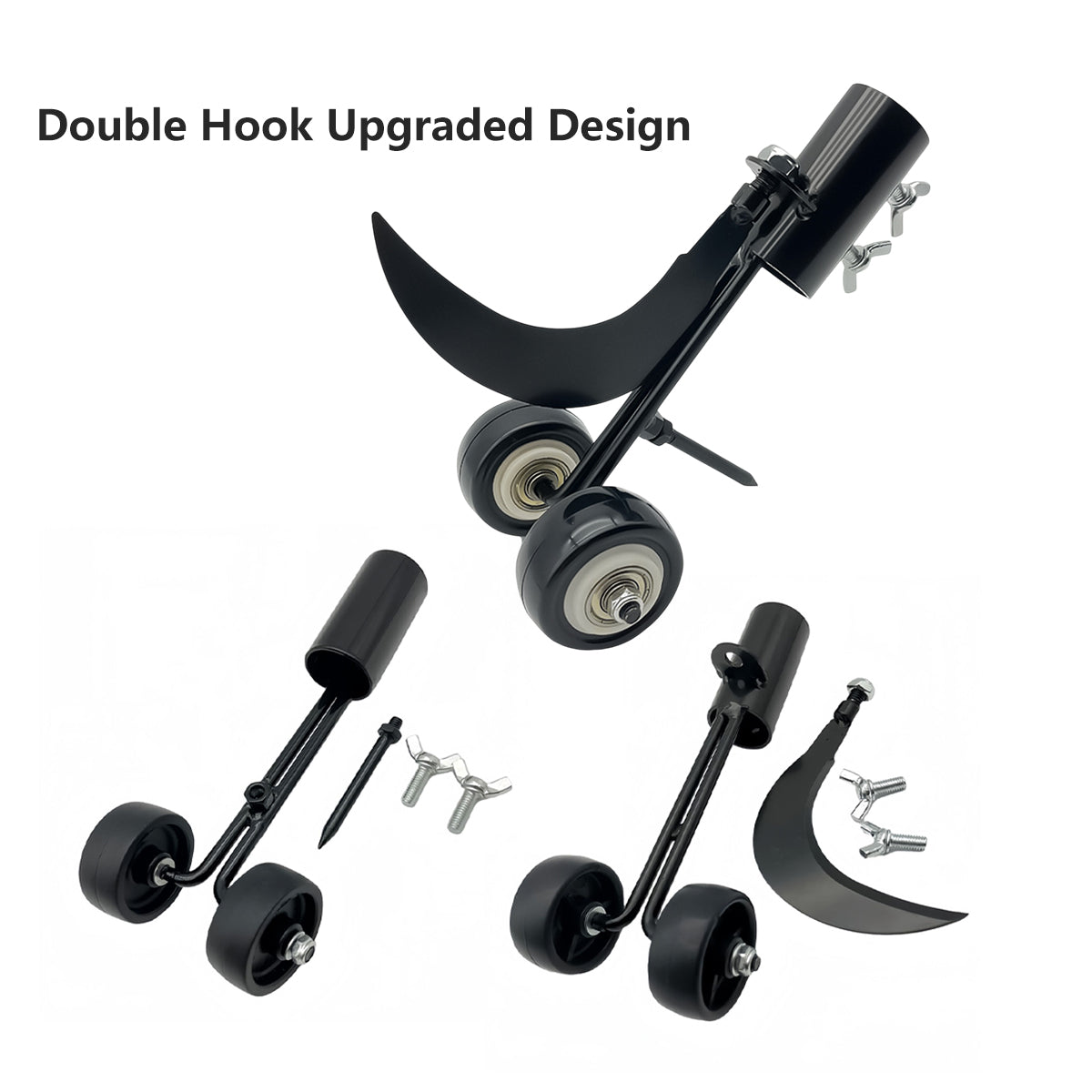 Premium Adjustable Crevice Weed Puller Tool – Black with Roller