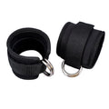 Premium Black Ankle D-Ring Cable Straps Pair for Weight Lifting and Glute Workouts