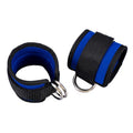 Premium Blue Ankle D-Ring Cable Straps Pair for Weight Lifting and Glute Workouts