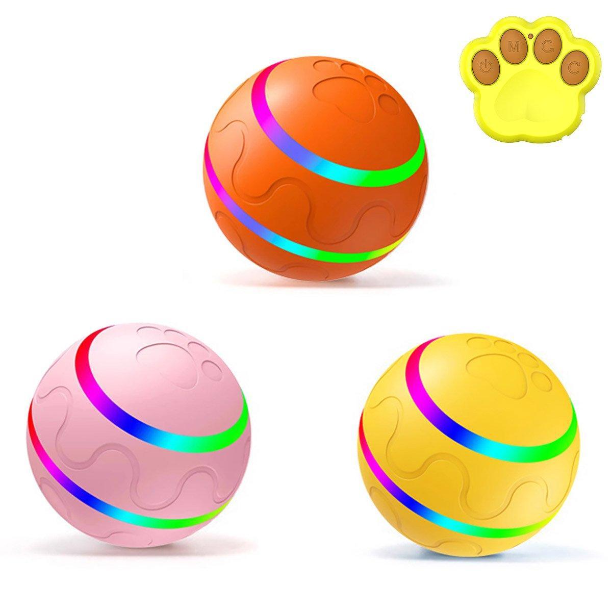 Electric Pet Ball Toy - Remote Control, USB Rechargeable, 8cm, Pink