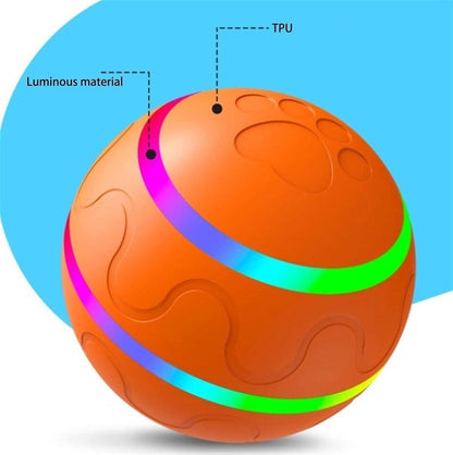 Electric Pet Ball Toy - Remote Control, LED Lights, USB Rechargeable, 8cm - Yellow