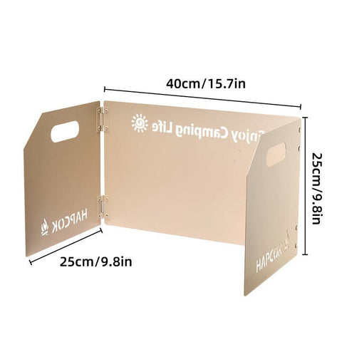 Outdoor Camping Tri Fold Board Portable Folding Windproof Windshield Protector - White - SuperSaverAU - view 2