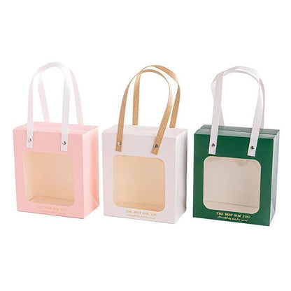 20pcs Translucent Gift Bags Packaging Tote Birthday Party Favors Candy Bags - Beige-M Size