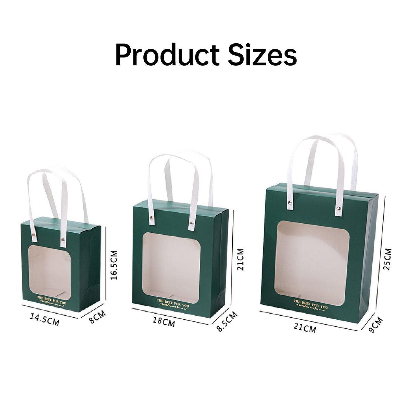 20pcs Translucent Gift Bags Packaging Tote Birthday Party Favors Candy Bags - Green-M Size
