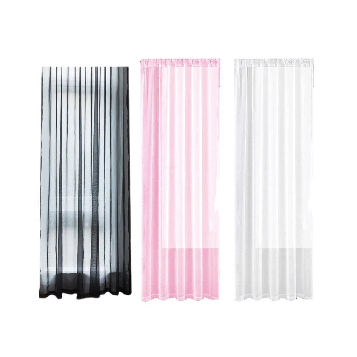 Premium Sheer Voile Curtain Panel – Black 140 x 230cm