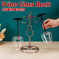 Premium Brown Freestanding Wine Glass Rack Countertop Stemware Holder