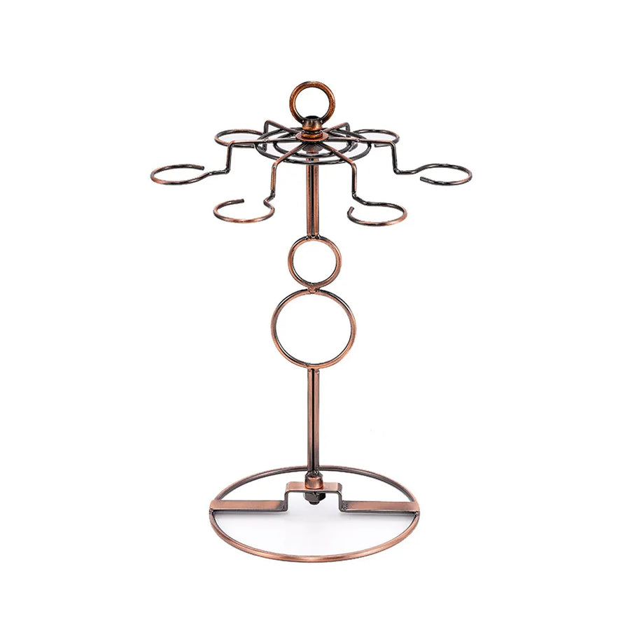 Premium Brown Freestanding Wine Glass Rack Countertop Stemware Holder