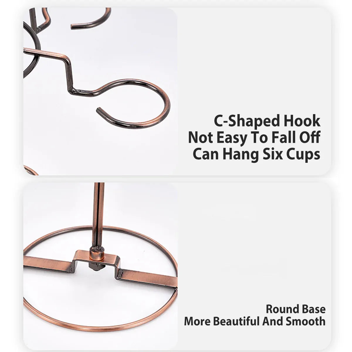 Premium Brown Freestanding Wine Glass Rack Countertop Stemware Holder
