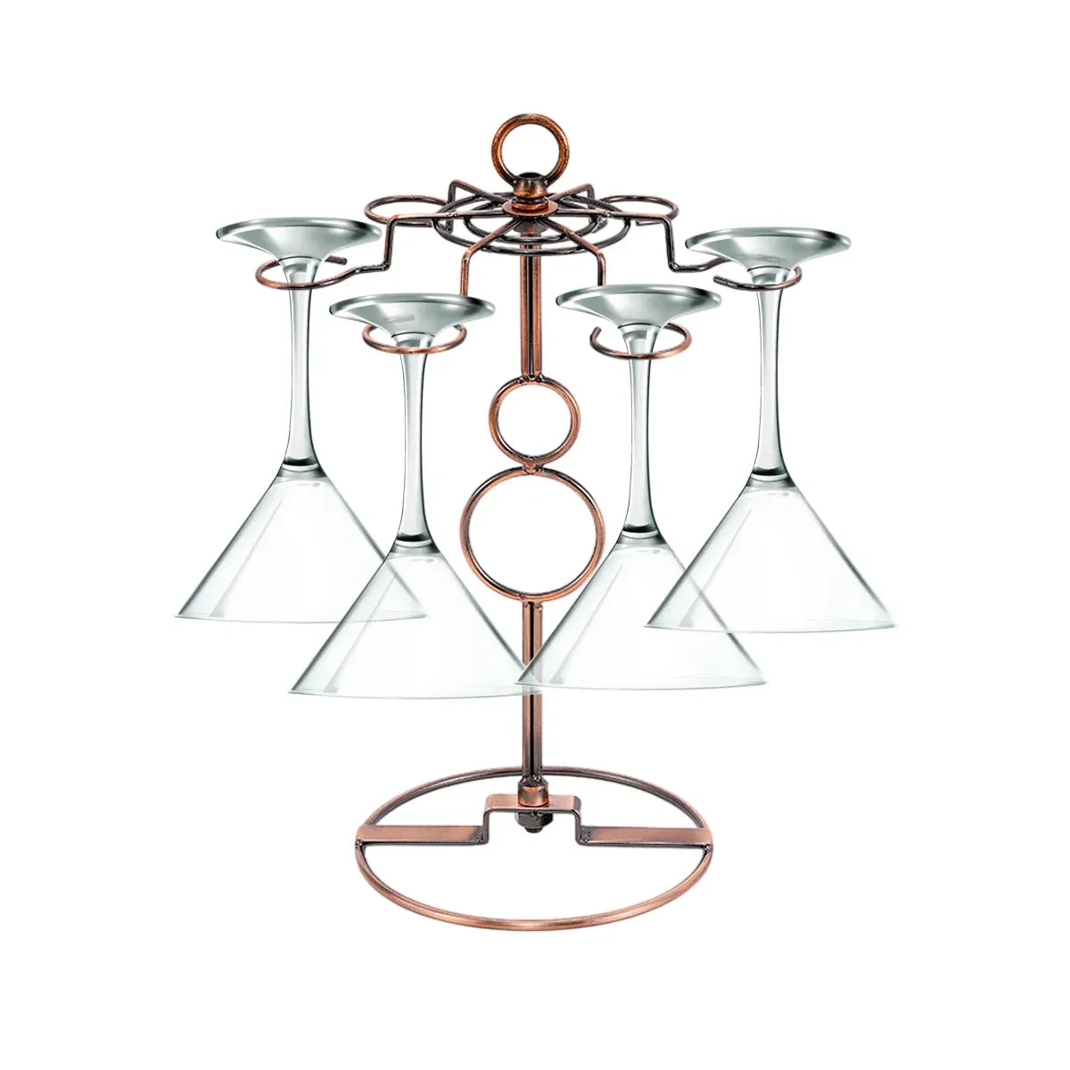 Premium Brown Freestanding Wine Glass Rack Countertop Stemware Holder
