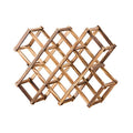 Premium Foldable Wooden Wine Rack 10 Bottle Pine Display Stand