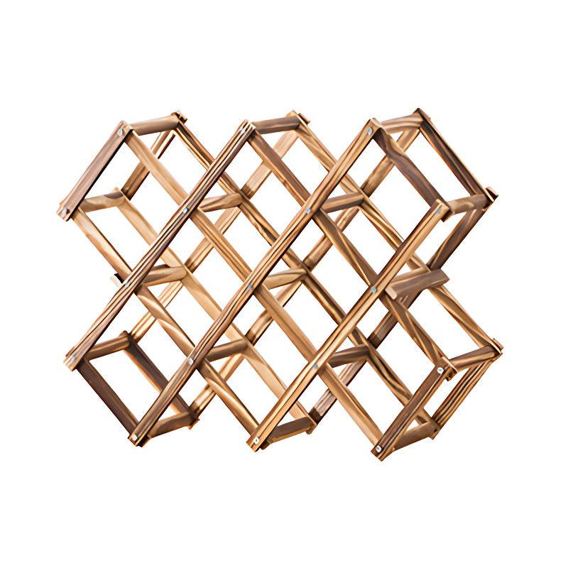 Premium Foldable Wooden Wine Rack 10 Bottle Pine Display Stand
