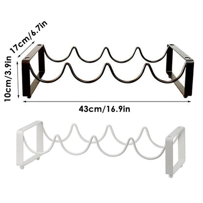 Brown Iron Wine Rack - Metal Bottle Holder for Tabletop Display