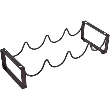 Brown Iron Wine Rack - Metal Bottle Holder for Tabletop Display