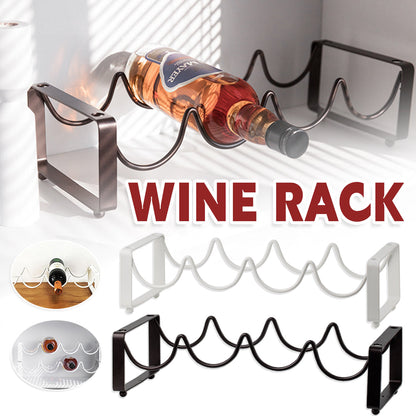 White Iron Wine Rack - Metal Bottle Holder for Tabletop Display