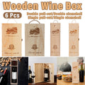 Premium 6 Piece Wooden Single Wine Bottle Gift Box Set Pull Out Design
