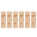 Premium 6 Piece Wooden Single Wine Bottle Gift Box Set Pull Out Design