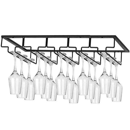 Iron Wine Glass Rack Holder - 6 Slots Hanging Storage for Wine Glasses