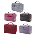 Premium Women's Wine Red Large Travel Makeup Case Toiletry Organiser 24.5x17.5x13cm