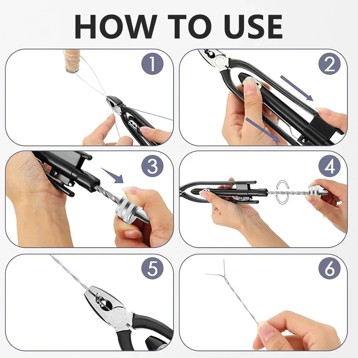 Premium 6 Inch Lock Wire Twisting Pliers with One-Way Mechanism