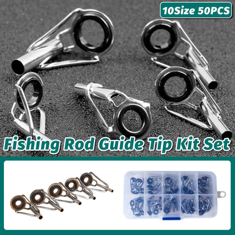 Premium Fishing Rod Guide Tip Repair Kit - 50pcs