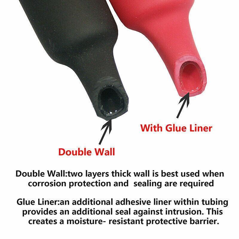 Premium 3:1 Marine Glue-Lined Heat Shrink Tubing - Black, 25.4mm x 5m