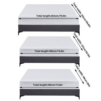 Waterproof Mattress Protector Fitted Sheet Bed Cover for Single King Single Double Queen - 137x190cm
