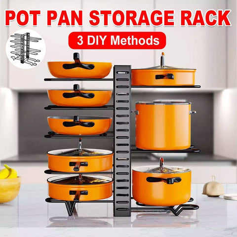 Adjustable Multi-Layer Pot Lid Rack 46cm x 40cm - Space-Saving Vertical Organizer - SuperSaverAU - view 1