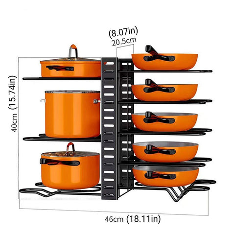 Adjustable Multi-Layer Pot Lid Rack 46cm x 40cm - Space-Saving Vertical Organizer - SuperSaverAU - view 2