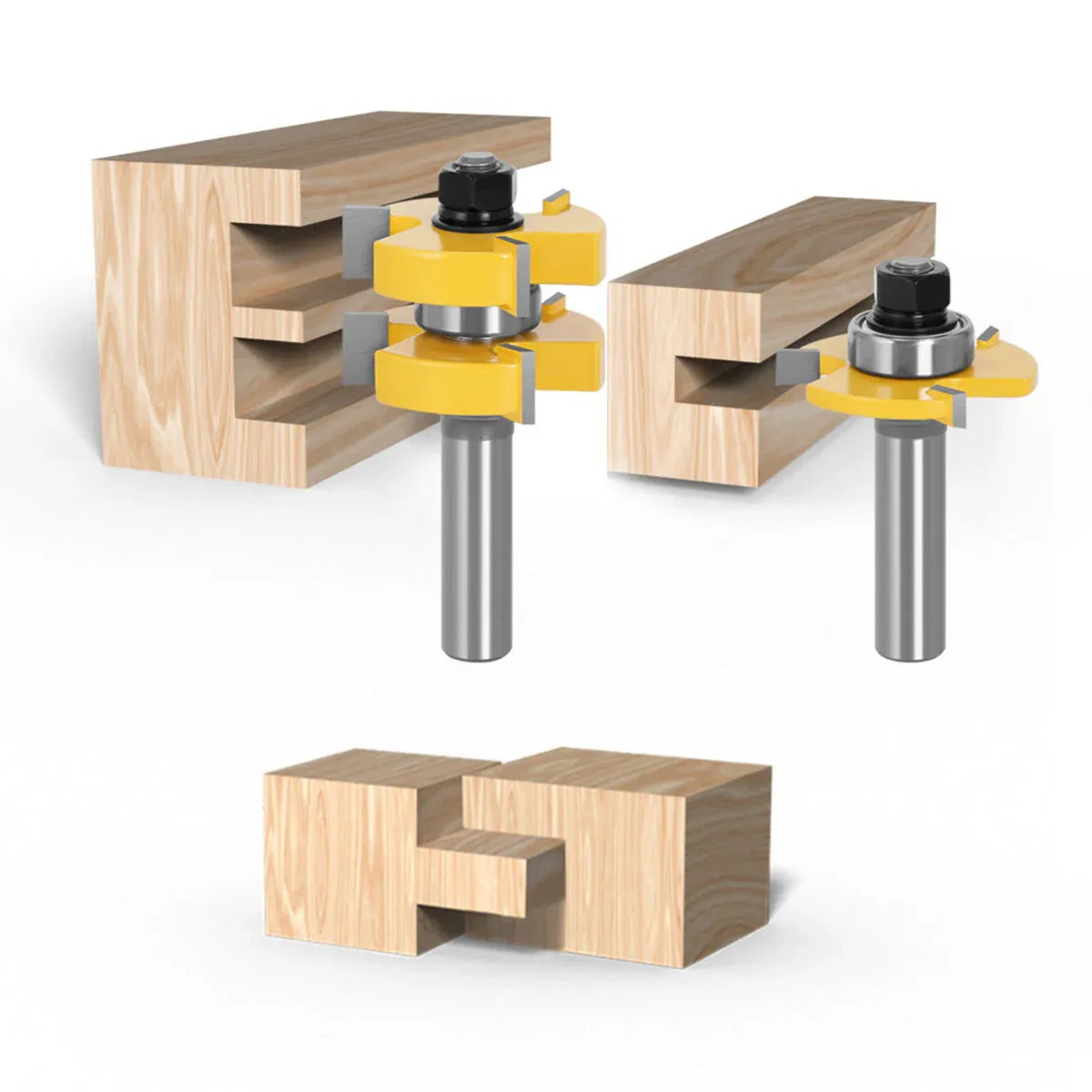 Premium 2 Piece Tenon Router Bit Cutter Set - 12.7mm Shank