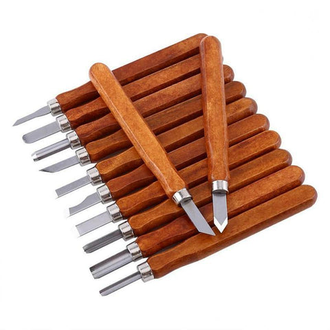 Premium 12 Piece Wood Carving Chisel Set with Protective Covers
