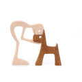 Handmade Wooden Statue Sitting Family and Dog Craft Home Decor - B07 - SuperSaverAU - view 4