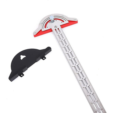 Premium Stainless Steel Woodworking Edge Ruler Protractor - 10 Inch