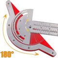 Premium Stainless Steel Woodworking Edge Ruler Protractor - 10 Inch