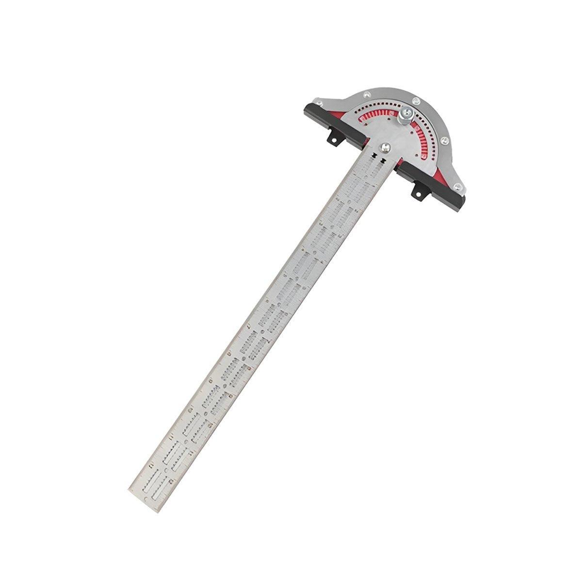 Premium Stainless Steel Woodworking Edge Ruler Protractor - 15 Inch