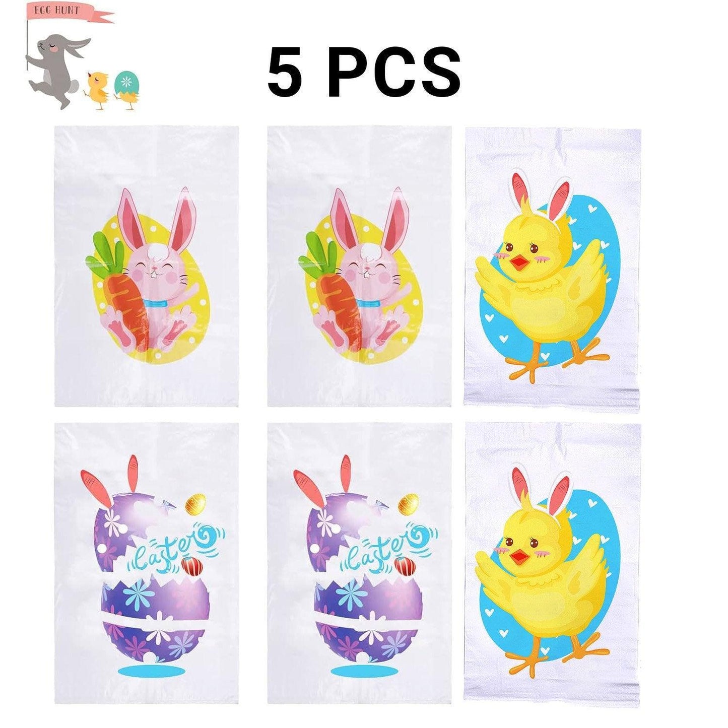 Easter Jumping Sack Race Bags - 5pcs Set for Outdoor Fun